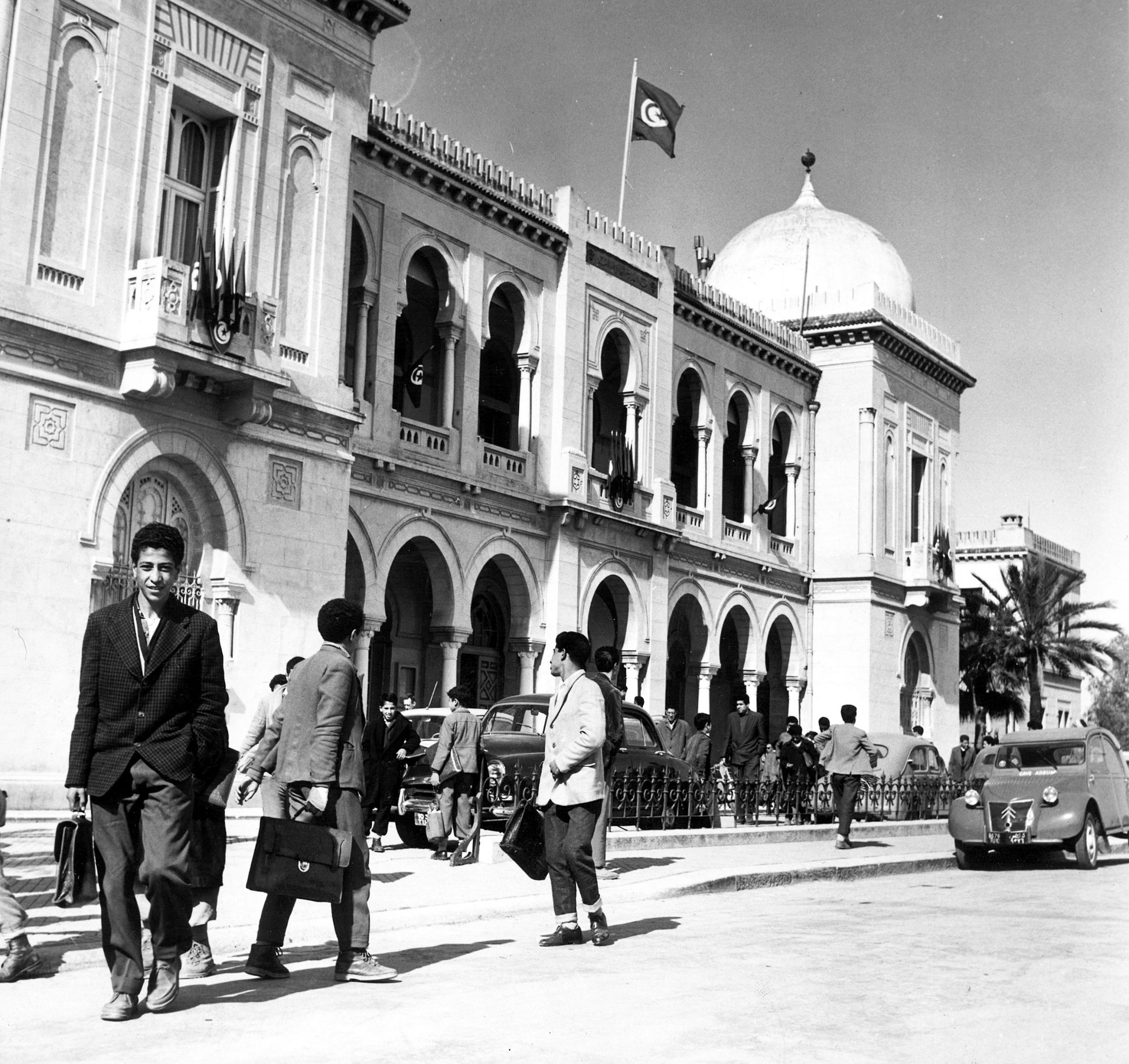 Le collège Sadiki, à Tunis, en 1961.